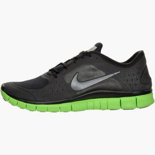 Nike Free Run+ 3 Shield 536840 003 Black Dark Grey Green Mens Running