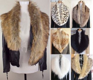 new fluffy Winter Faux Fur Collar Scarf Shawl Wrap 14 Colors