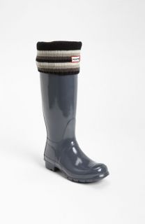 Hunter Tall Gloss Rain Boot & Pattern Cuff Welly Socks
