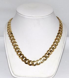Mens Cuban Link Curb Link Solid Gold 14k Chain 20 5 Long 74gms Priced