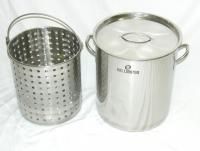 42 Qt Stainless Steel Stock Pot with Steamer or Boil Basket