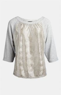 LMK Metallic Raglan Sleeve Top