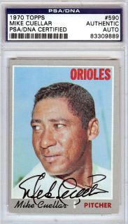Mike Cuellar Autographed Signed 1970 Topps Card PSA DNA 83309889