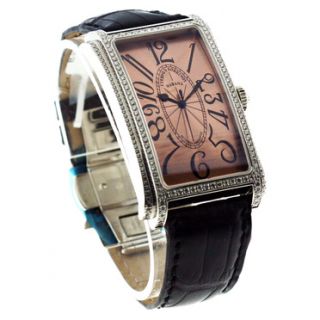 Cuervo Y Sobrinos Prominente Automatic Watch Rose Dial Diamond Bezel