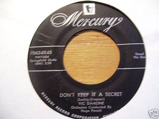 Vic Damone DonT Keep It A Secret 45 RPM