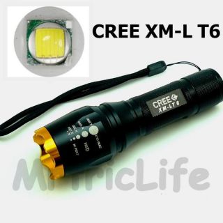1600Lm UltraFire CREE XM L T6 LED Flashlight Outdoor Zoomable Torch