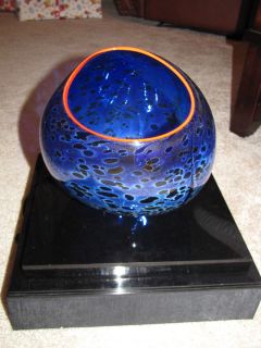 Dale Chihuly Original Basket Glass Signed Painted Book Display Case