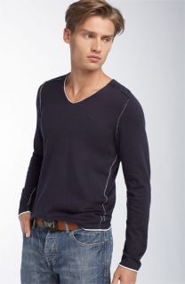 Armani Jeans V Neck Cotton & Cashmere Sweater