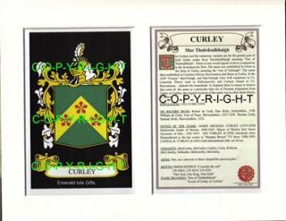 Curley Heraldic Mount Coat of Arms Crest History