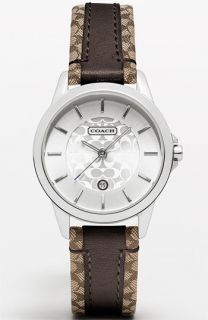 COACH Classic Signature Leather Strap Watch