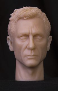 Scale Daniel Craig James Bond Unpainted Custom Head Sculpt