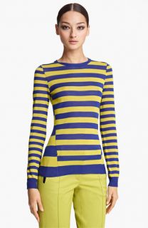 Jason Wu Stripe Crewneck Silk Top