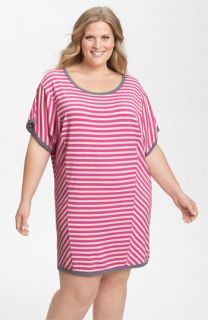 DKNY Stripe Standout Sleep Shirt (Plus)