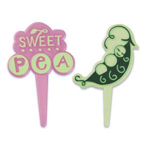 12 Sweet Pea Cupcake Picks Cake Toppers Baby Shower