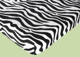 JoJo Lime Zebra Fitted Crib Toddler Sheet Animal Print