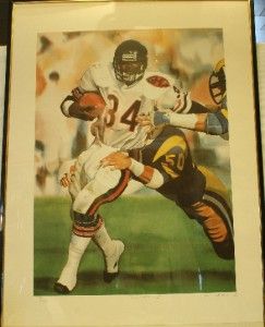 1988 Walter Payton Lithograph Daniel Smith Artist Signed 128 1000