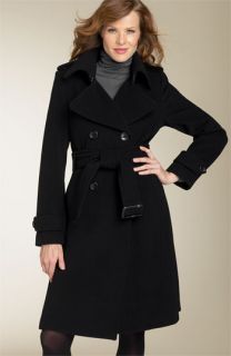 London Fog Double Breasted Wool Trench Coat