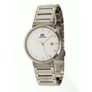 Danish Design Titanium Mens Watch with Silver Band and White Dial