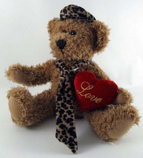 10 Dan Dee Plush Teddy Bear Stuffed Toy Animal Wearing Leopard Print