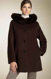 Ellen Tracy Kimono Jacket with Fox Fur Trim