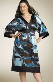 Abby Z Satin Kimono Dress (Plus)