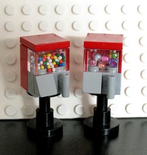 Custom LEGO GUMBALL MACHINES 4 minifigs Miniature RARE gum ball candy