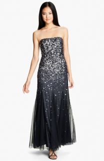Adrianna Papell Strapless Sequin Godet Gown (Petite)