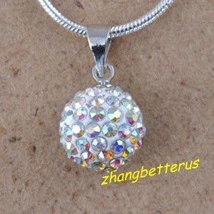 Czech Crystal Pave Disco Ball Beads friendship Necklace Pendants
