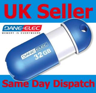 Dane Elec 32GB Capless Retractable USB Flash Pen Drive