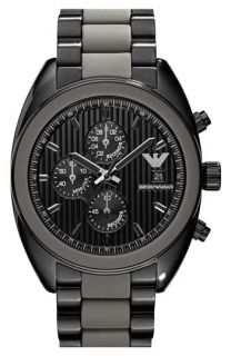Emporio Armani Large Round Chronograph & Silicone Bracelet Watch