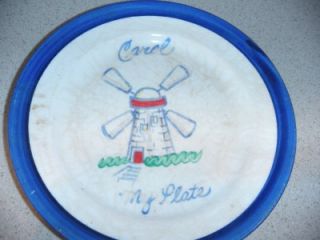 crooksville childrens pottery carol plates bowl cup