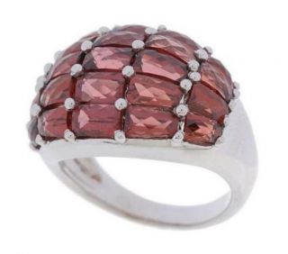  Sterling Silver Garnet Checkerboard Cut Dome Ring 9 Affordable Hot