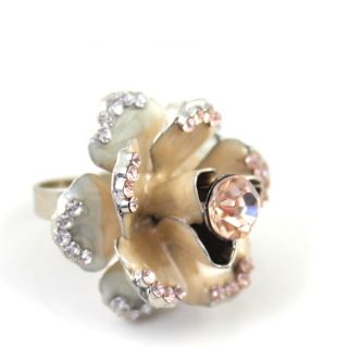   Sweet Lovely Cute Flower Rings Girls Rhinestone Jewelry Ring Size 5