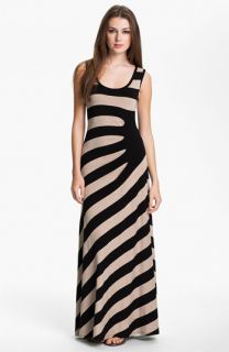Calvin Klein Asymmetrical Stripe Maxi Tank Dress