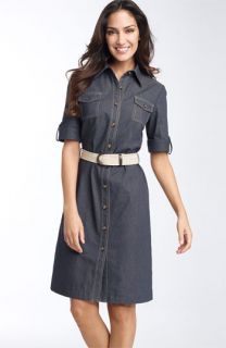 Tahari by Arthur S. Levine Stretch Denim Shirtdress