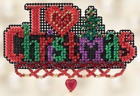 Mill Hill Cross Stitch Bead Kit I Love Christmas