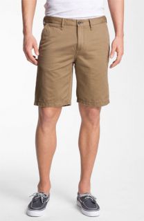 Burberry Aldgate Flat Front Cotton & Linen Shorts
