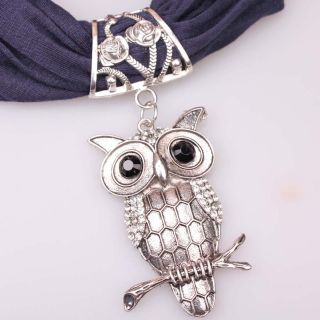 Attractive Designs Womens Long Scarve Shawl Alloy Swell Owl Pendant