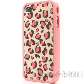 Fashion Cute Pink Leopard Dot Travel Hard Cover Skin Case for iPhone 4