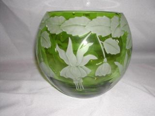 cynthia myers green art glass bowl