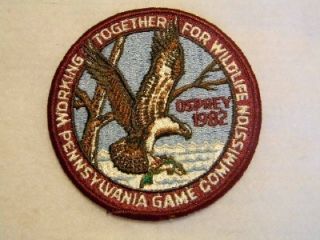 AUTHENTIC ORIGINAL 1982 PA GAME COMMISSION OSPREY WTFW PATCH