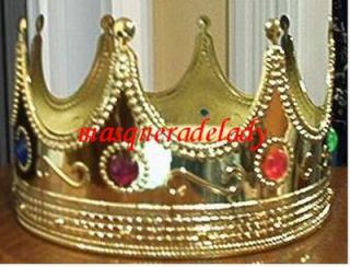 royal crown king queen gold medieval wisemen costume accessory gems