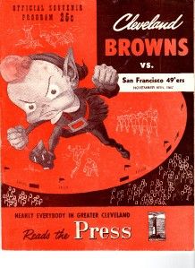1947 Cleveland Browns San Francisco 49ers Program 11 16 1947 Must See