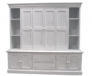 Coastal Cottage Style Maybank Wall Unit Entertainment Center Solid