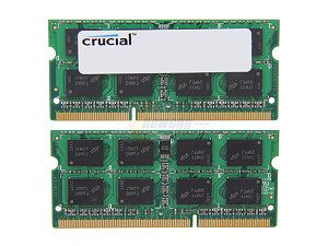 Crucial 8GB 2 x 4GB 204 Pin 1 35V DDR3 1333MHz PC3 10600 Laptop Memory