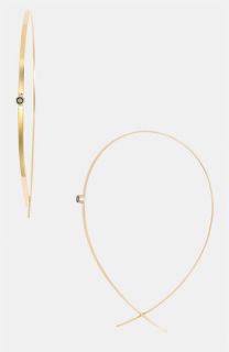 Lana Jewelry Large Upside Down Black Diamond Hoop Earrings ( Exclusive)