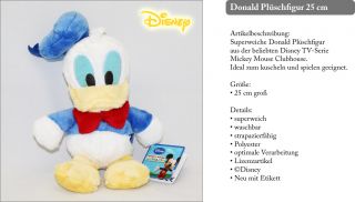 Donald Duck Stofftier 25 cm PLÜSCH Figur Plüschfigur Disney Mickey