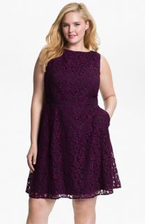 Adrianna Papell Lace Fit & Flare Dress (Plus)