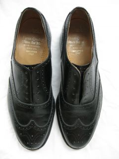 Dacks Canadian Black Leather Wingtip Dress Shoes 10 F