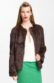 Diane von Furstenberg Marcie Genuine Rabbit Fur Jacket